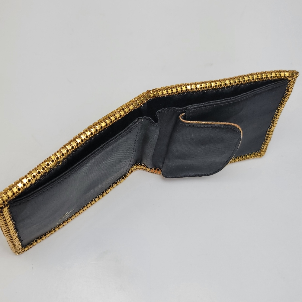 Evans Vintage 1960s Metallic Gold Mesh Bifold Wallet - Picture 8 of 17